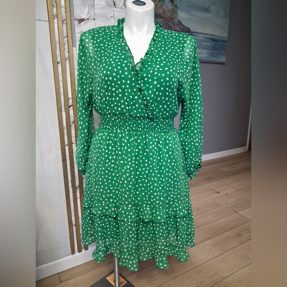 Green Polka Dot Women's Dress
